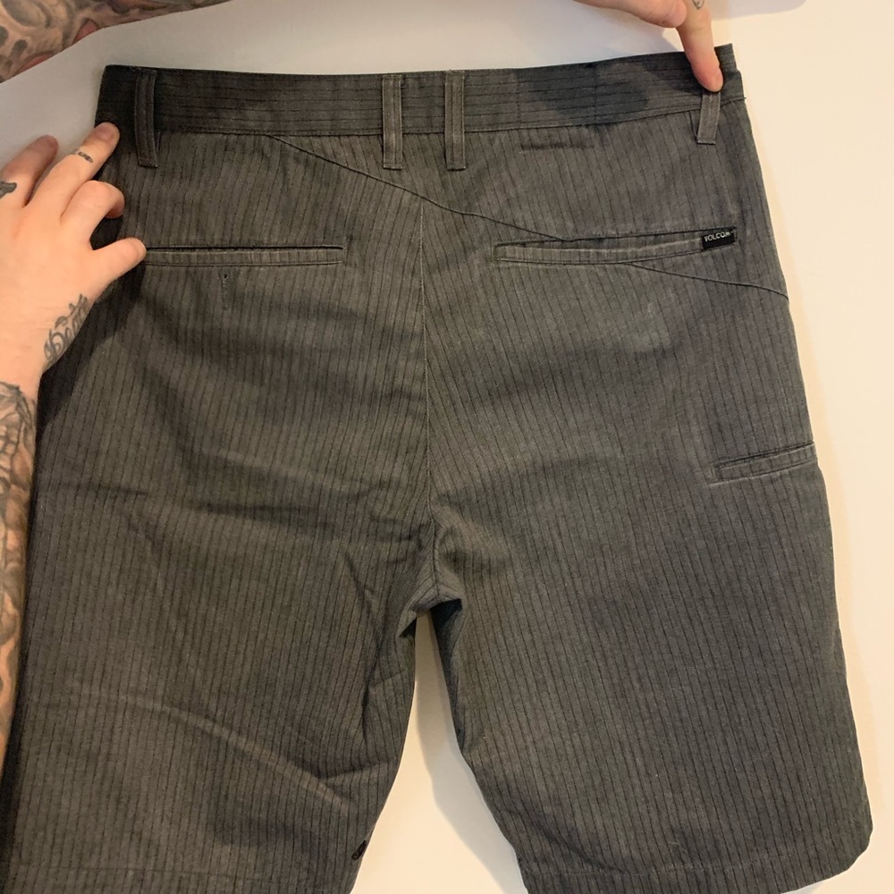 Gray Striped Volcom Shorts - Picture 2 of 3